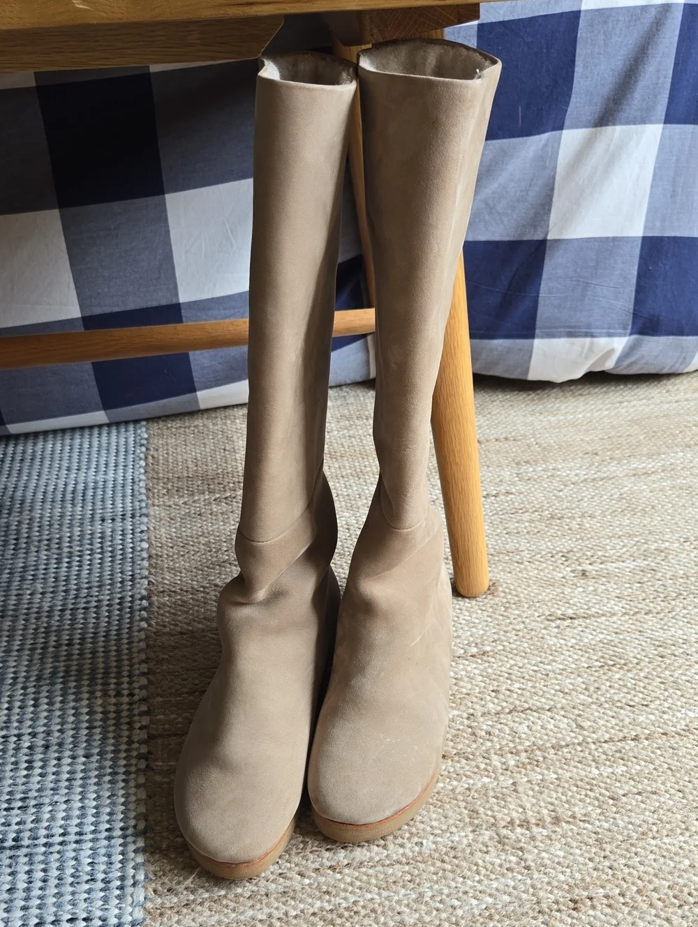 Lauren Manoogian Tall Suede-like Neutral Knee Boots, Size 7, Quiet Lux, Comfort